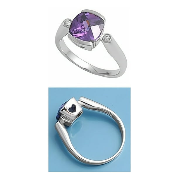 Cubic Zirconia Jewelry Gift Glitzs Jewels 925 Sterling Silver CZ Ring Purple Cubic Zirconia Jewelry Gift Glitzs Jewels 925 Sterling Silver CZ Ring Purple